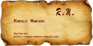 Rancz Manon névjegykártya
